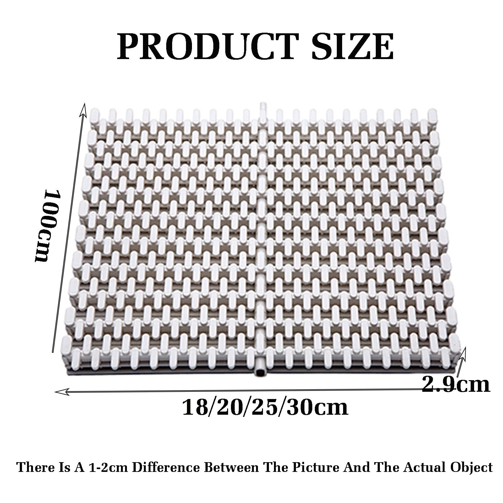 Rejilla de desagüe para piscinas y baños - 20x100 cm, rejilla de canaleta de plástico ABS empalmable, duradera, para interiores y exteriores, paquete de 10 para soluciones de drenaje óptimas (30x