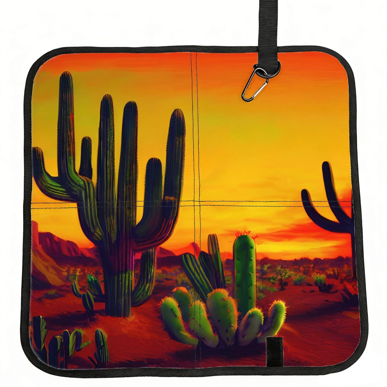 YGLHBDPBF Cactus in Desert Print Camping seat cushion,Foldable Sitting Pads,Save Backpack Space for Hiking