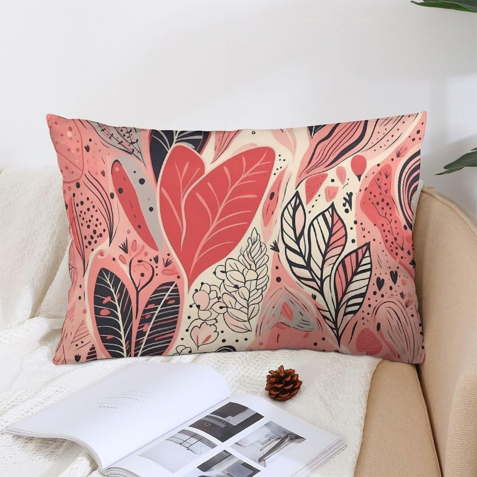 NTVOWPZO Decoration Throw Pillow Covers 12 "x20 Pillowcases Covers Leaves of Different Shapes Soft Pillowcases Modern Farmhouse Home Decor Sofa Cushions Covers for Couch Bed Living Room