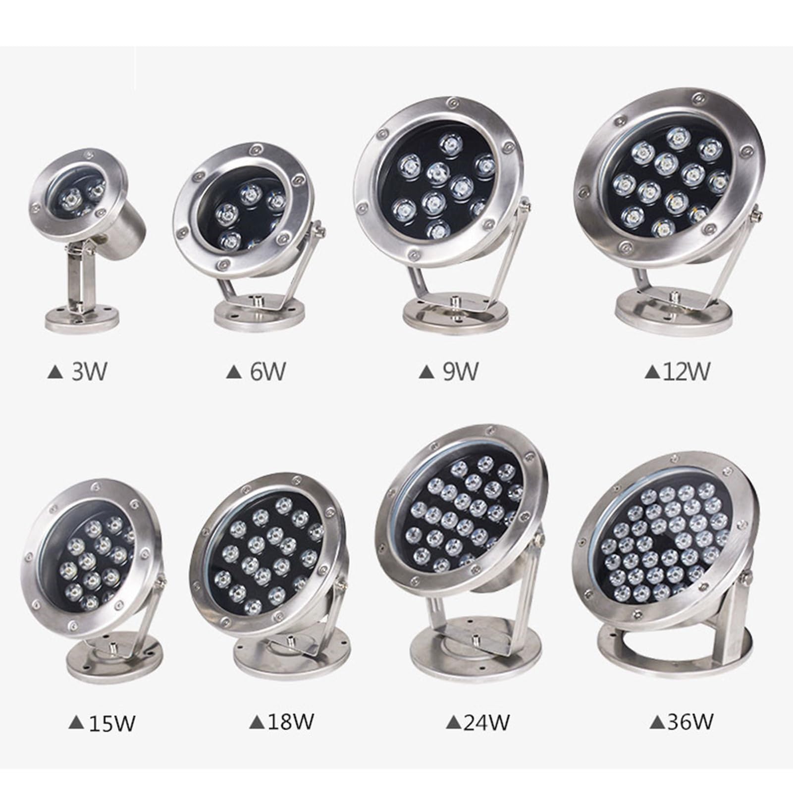 Projecteur submersible à LED sous-marine IP68, étanche, basse tension, for fontaine, piscine, étang, cascades, aquariums, paysage(RGB,36W-12V)
