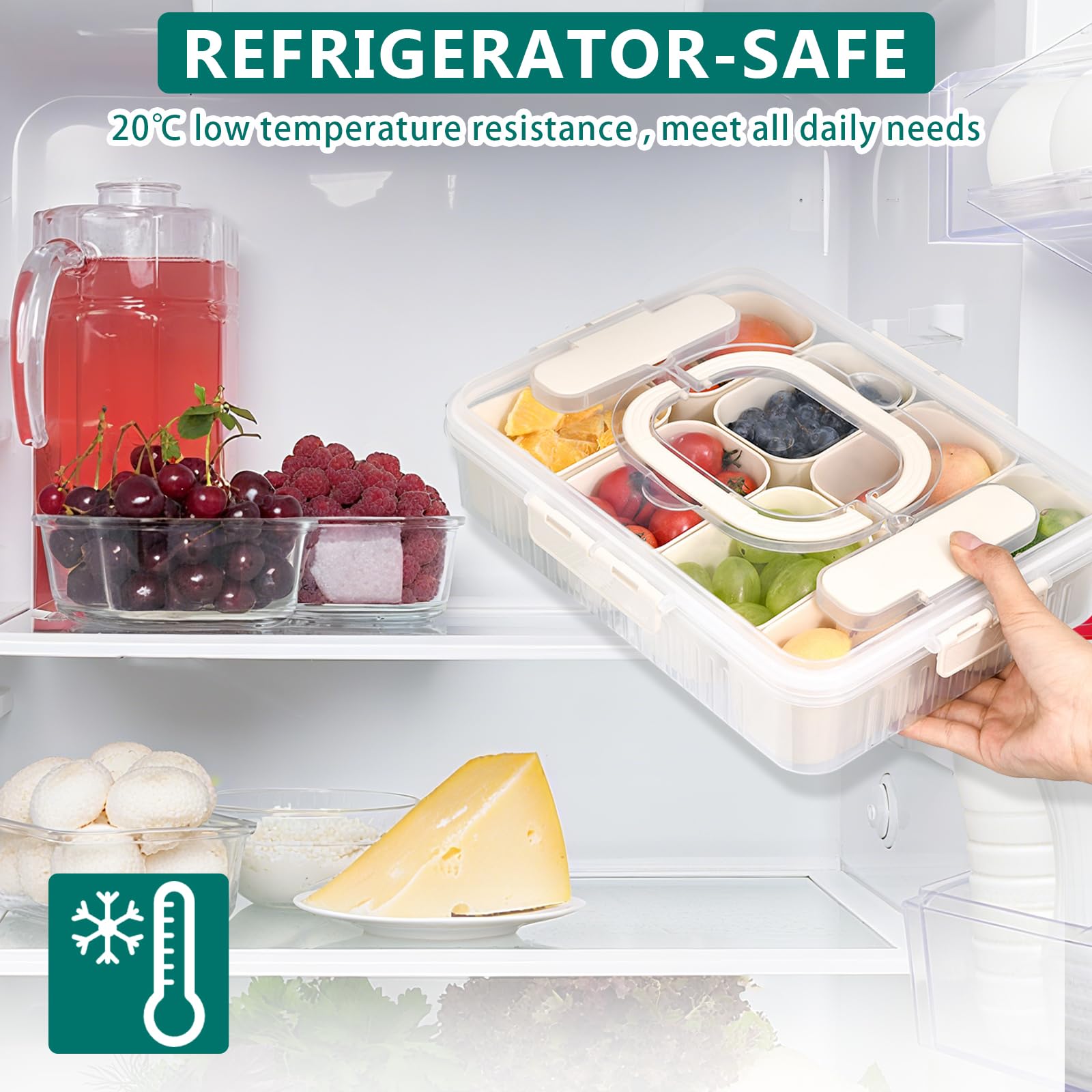 Set 12 Contenitori Per Snack A Doppio Scomparto Con Coperchio – Portatili E Riutilizzabili