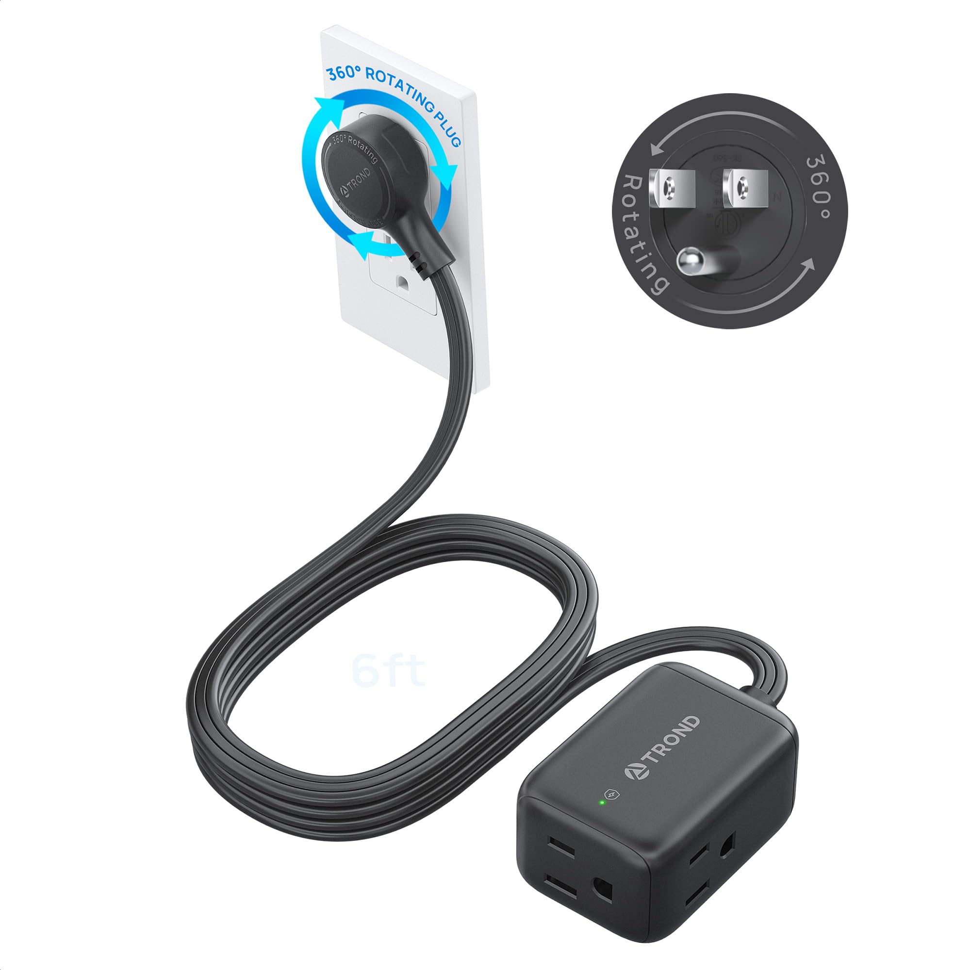 TROND Rotating Extension Cord - 3ft, 3 Outlets -26