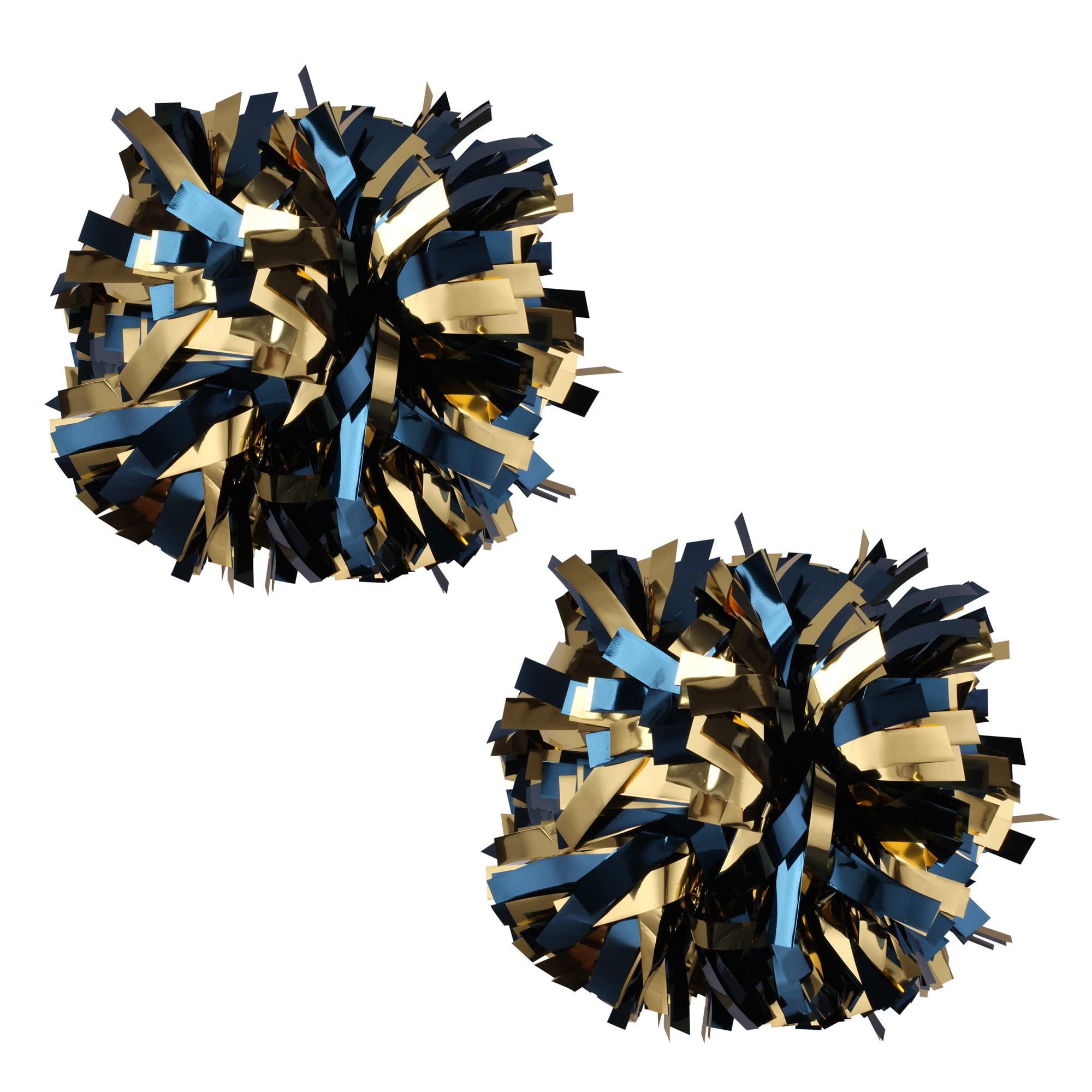 Metallic Cheerleader Cheerleading Pom Poms 6 inch 1 Pair (Navy Blue/Gold) : Sports & Outdoors