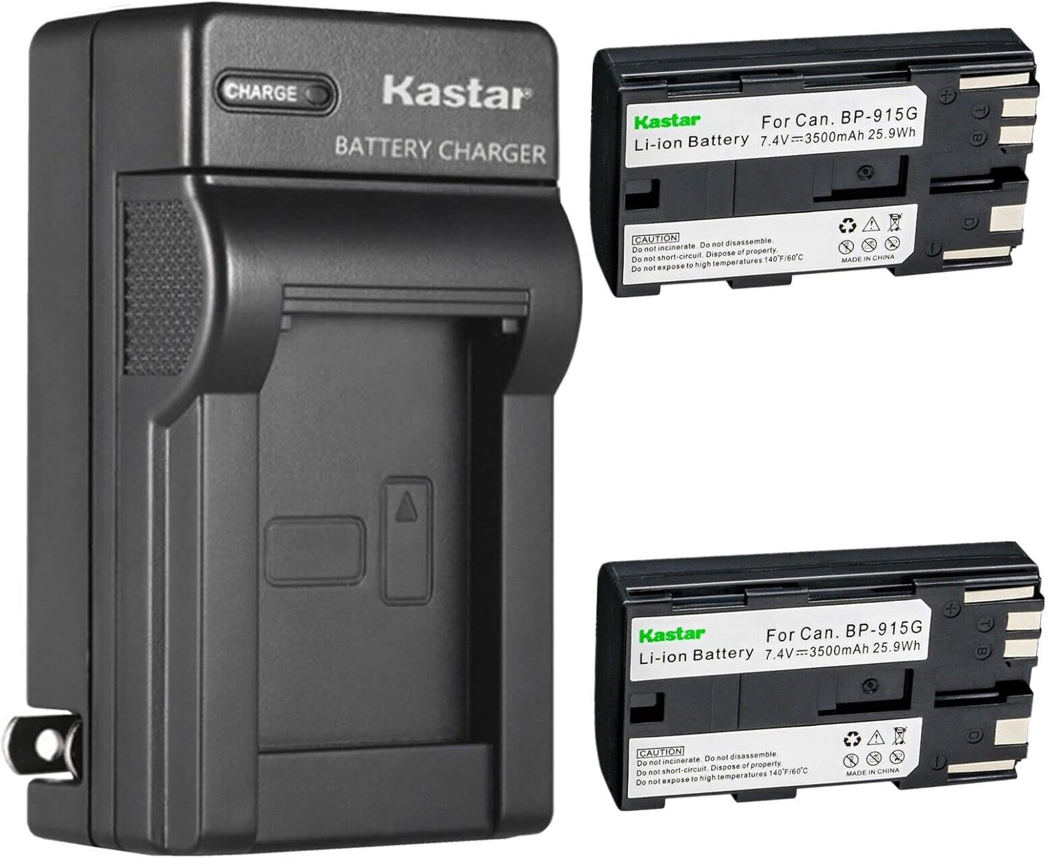 Kastar 1-Pack BP-915G Battery and AC Wall Charger Replacement for Canon GL1 GL-1 DM-GL1, GL2 GL-2 DM-GL2, MV1, MV10 MV10i, MV20 MV20i, MV100 MV100i, MV200 MV200i, Optura, Optura Pi, Ultura Camera