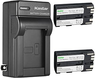 Kastar 2-Pack BP-915G Battery and AC Wall Charger Replacement for Canon GL1 GL-1 DM-GL1, GL2 GL-2 DM-GL2, MV1, MV10 MV10i, MV20 MV20i, MV100 MV100i, MV200 MV200i, Optura, Optura Pi, Ultura Camera