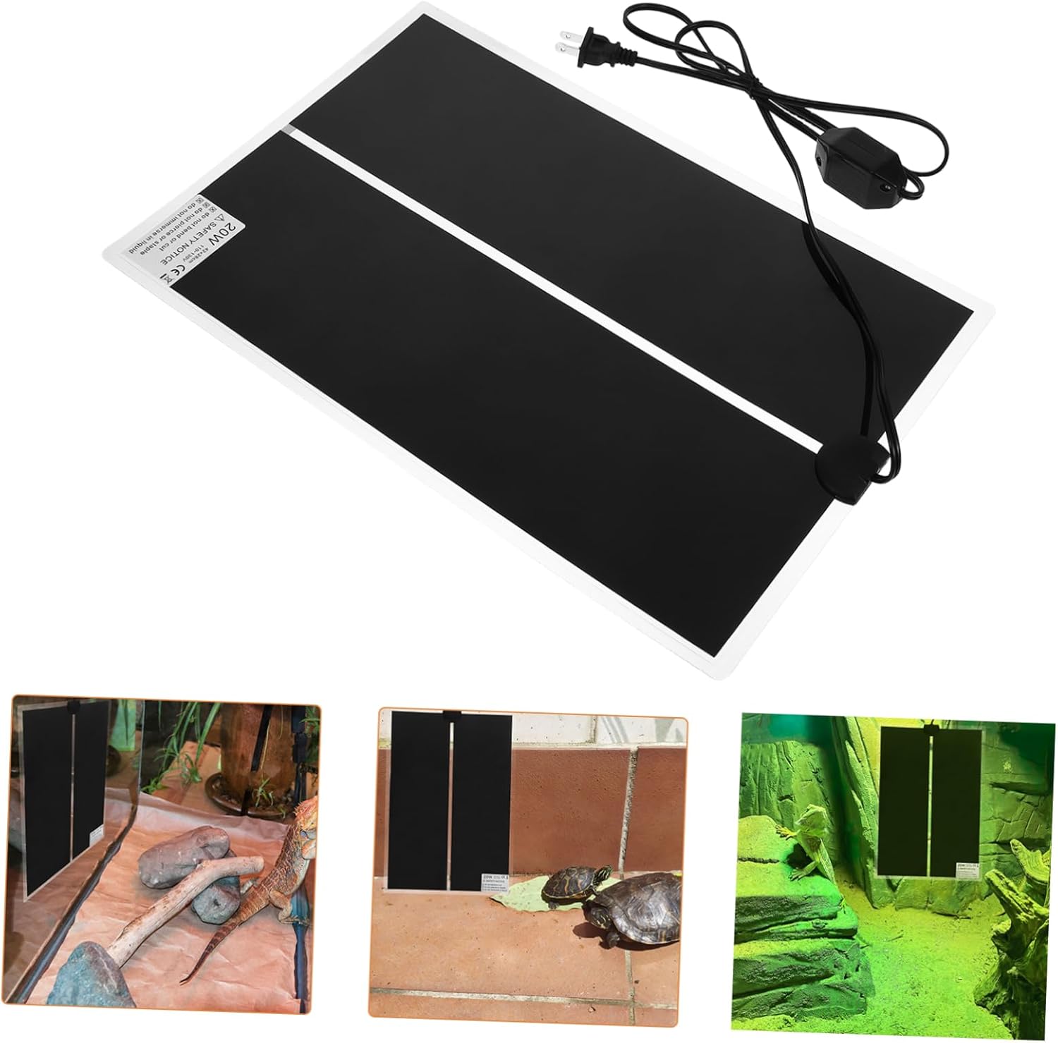 HOMSFOU 3Pcs Reptile Heating Pad with Temperature Control Electric Heat Mat for Snake and Lizard Tanks Standard Compatible Heating Mat for Reptile Terrariums