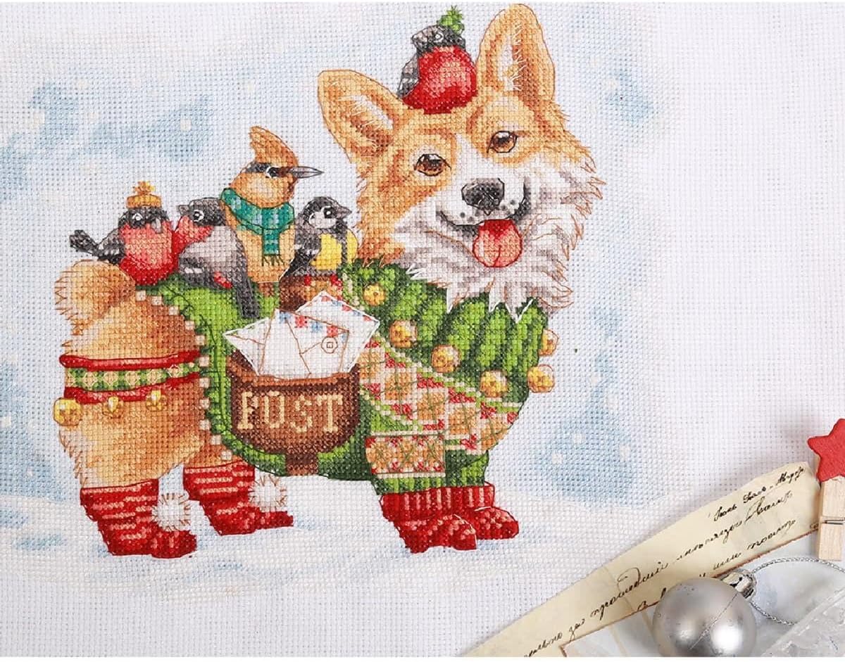 PANNA MARUSSIA Counted Cross Stitch Kit, Crafts Embroidery, 25.5 x 22 cm