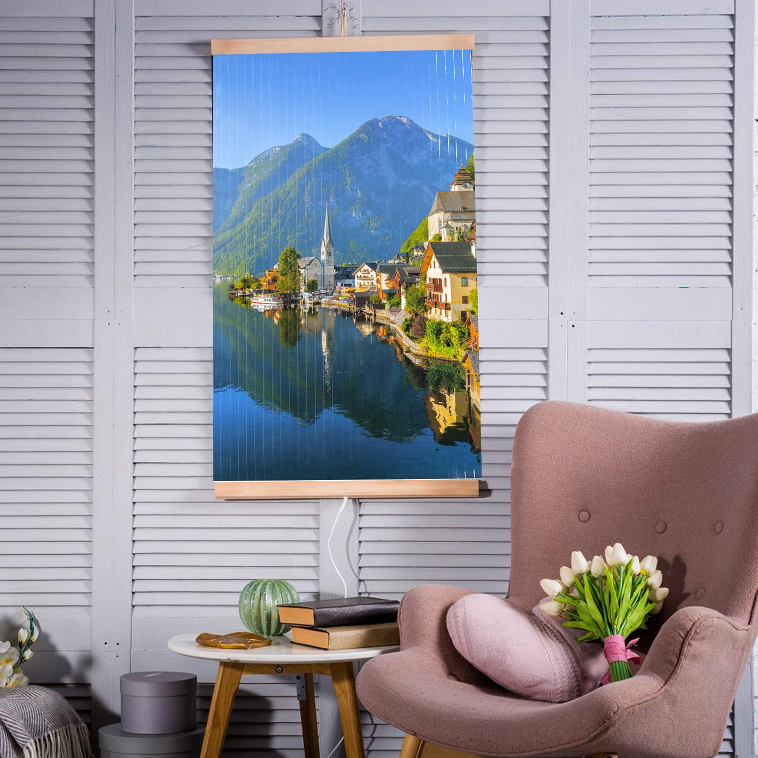 Trio Riscaldatore elettrico Pannello di riscaldamento a Infrarossi Dimensioni 100x57cm 430W (Villaggio)