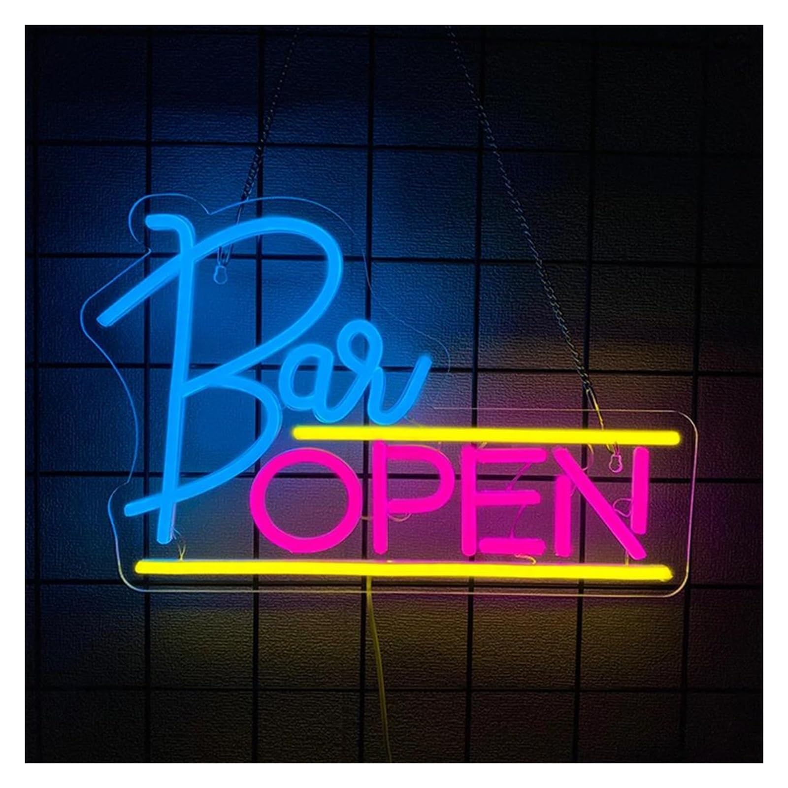SHOUXI Sign Lamp Bar Open Neon Sign Light Dimmable for Beer Bar Home Pub Man Cave Stores Hotel Party Restaurant Wall Decor 37cmx24cm