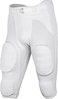 CHAMPRO Safety Integrated Football Practice Pants with Built-in Pads - Durable Polyester, Quick-Prep for Youth & Adult Players, White XL