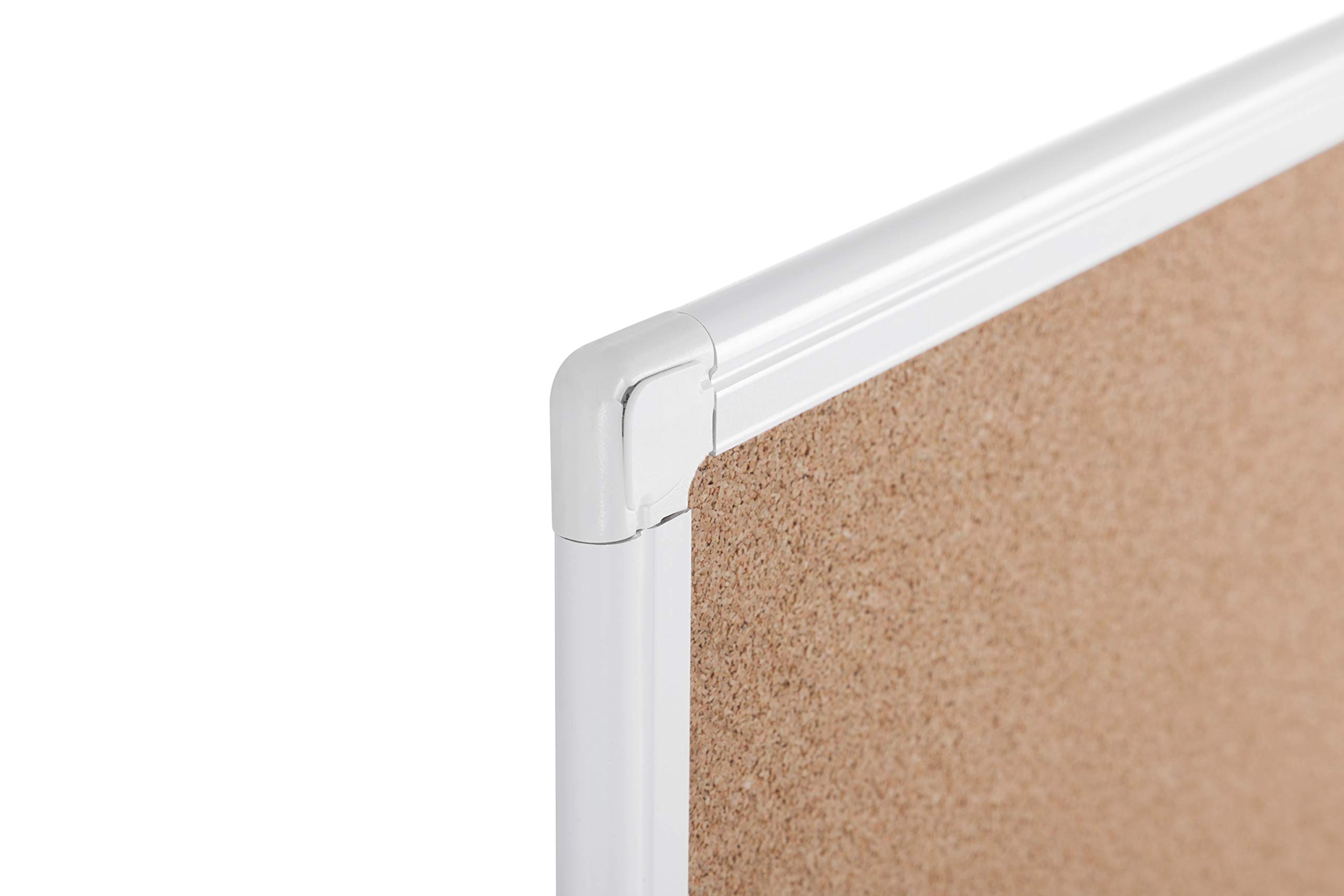 Bi-Office - Tablero de corcho con protección antimicrobiana, marco de aluminio anodizado blanco, 60 x 45 cm