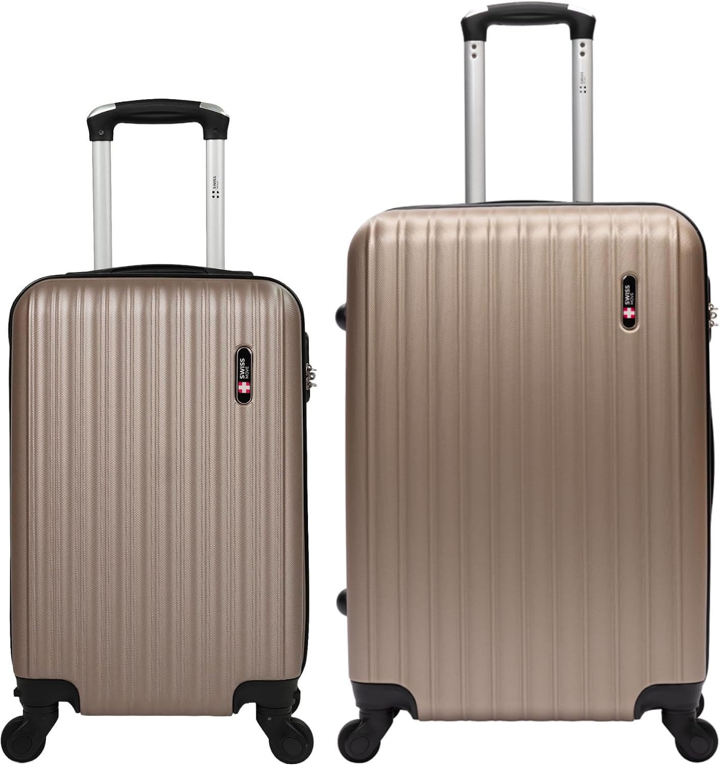 Kit de malas de viagem P/M Londres Swiss Move Champagne Kit de malas de viagem P/M Londres Swiss Move Champagne