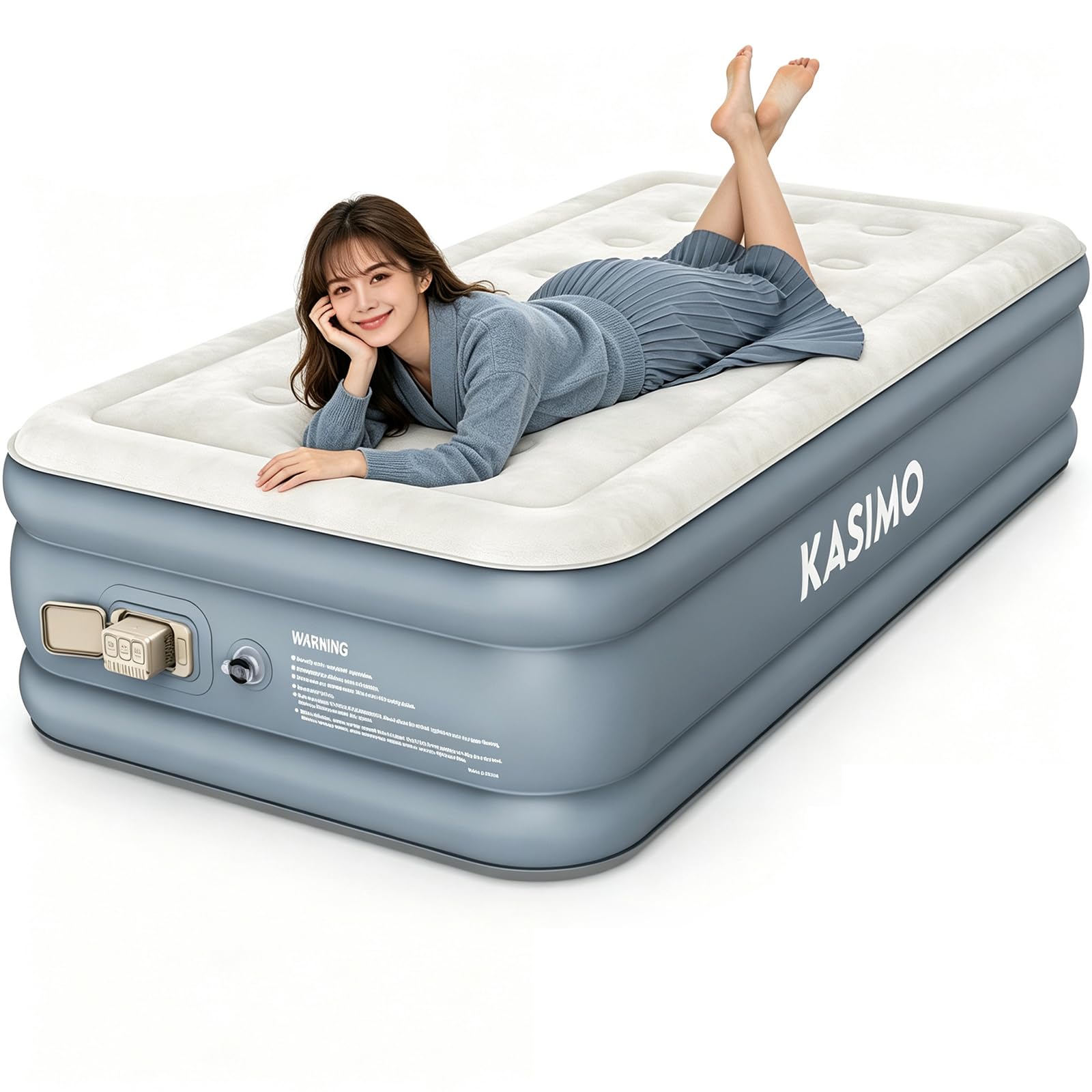 KASIMO エアーベッド 電動ポンプ内蔵 電動エアーマット 厚手 キャンプマット 空気ベッド シングル