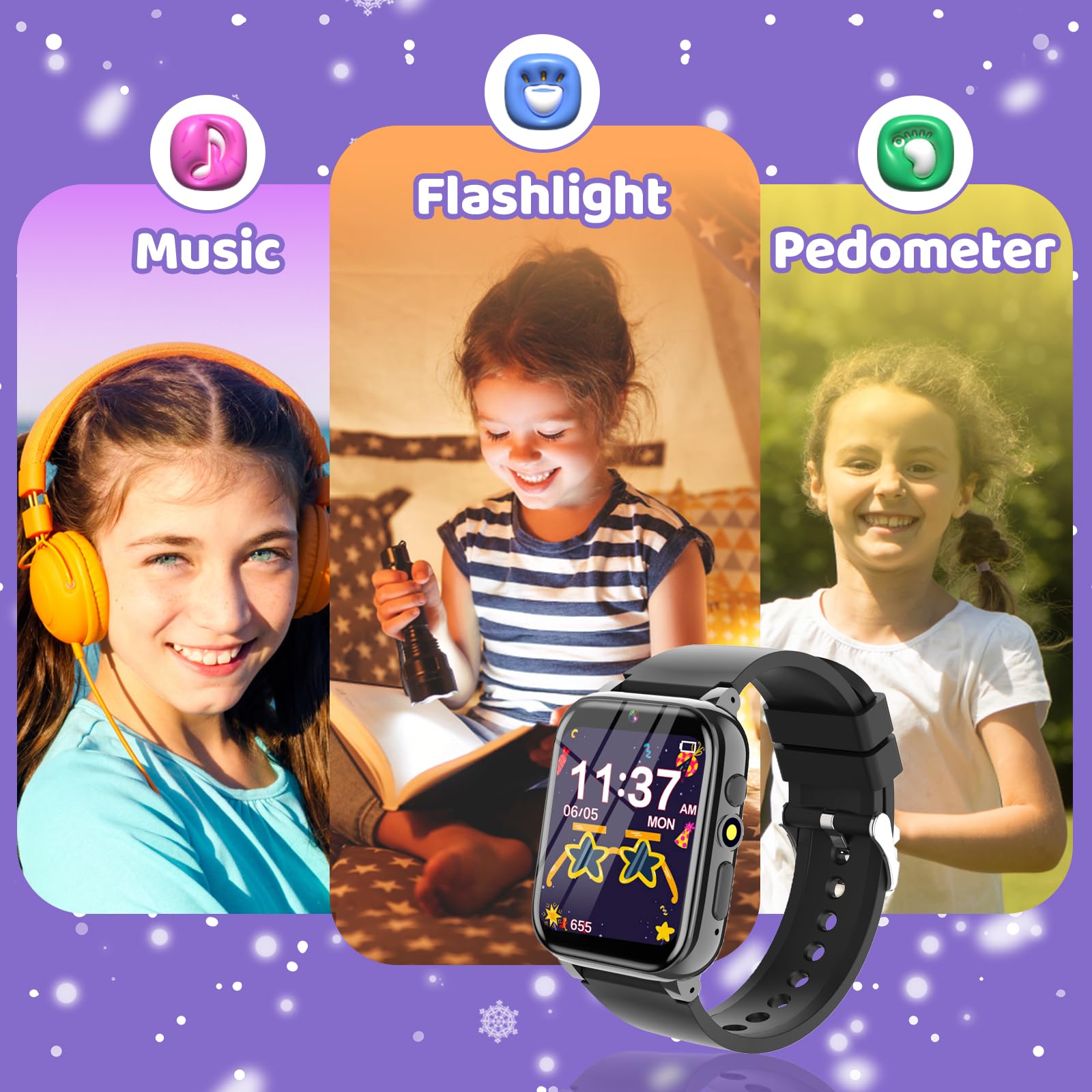 YEDASAH Orologio Smartwatch Bambini 26 Giochi, Sveglia, Schede Didattiche, Storie Audio, Contapassi Calorie, Fotocamera, Musicale, Torcia, Regalo Bambini per Ragazza e Ragazzo