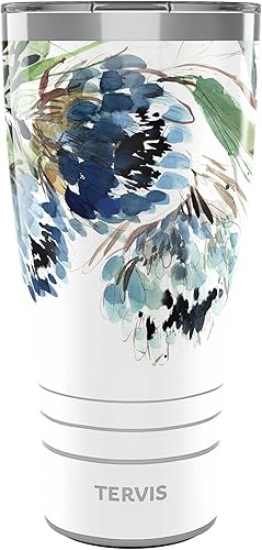 Tervis Traveler - Vaso térmico de triple pared Kelly Ventura Protea mantiene las bebidas frías y calientes, 30 onzas, acero inoxidable