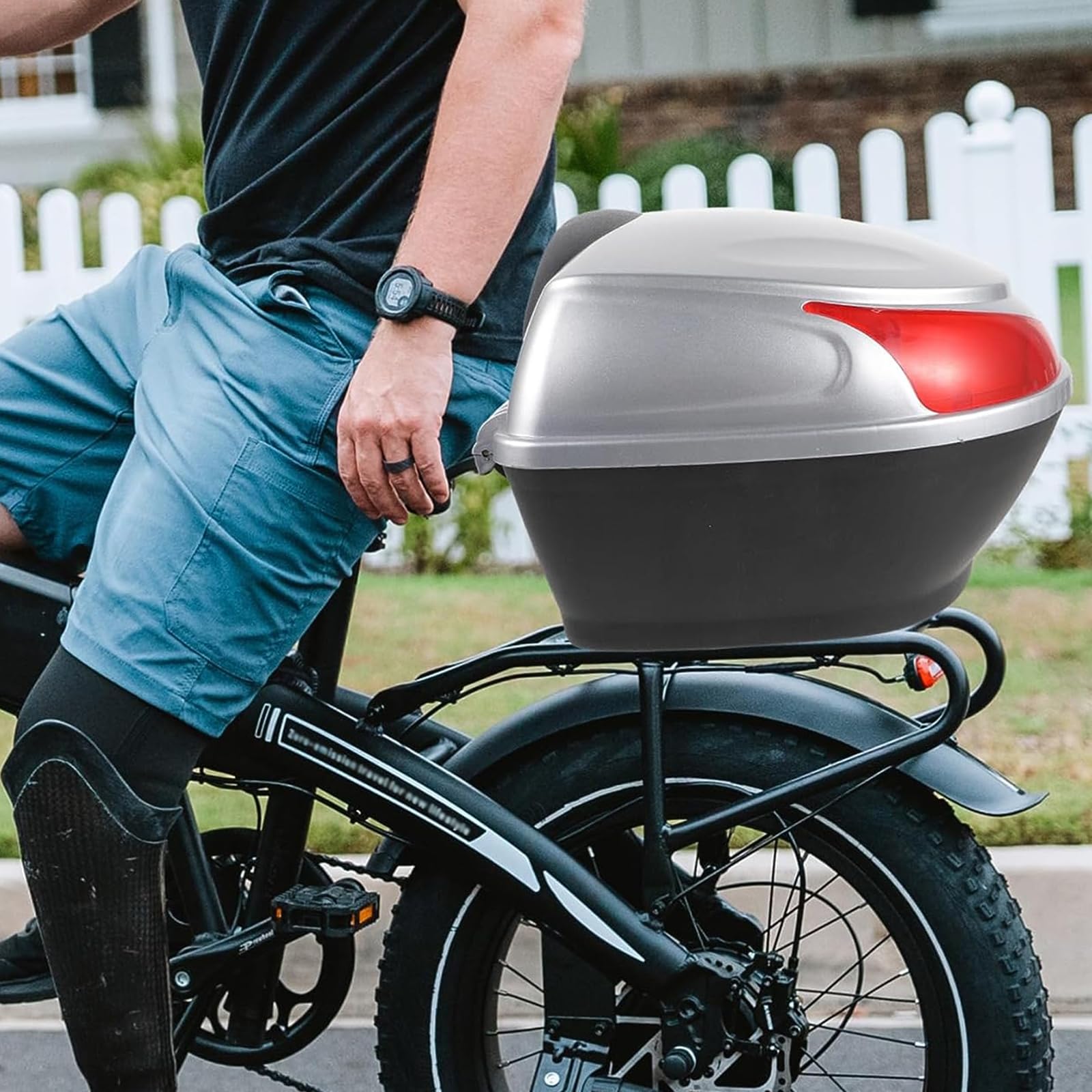 25-litrowy kufer motocyklowy zamykany na klucz z uchwytem montażowym, wielokolorowy(Yellow)