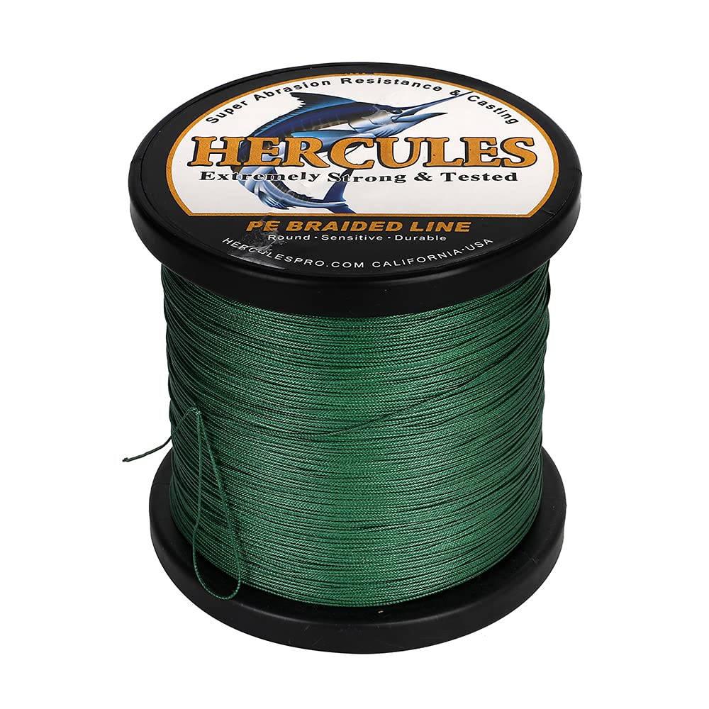 HERCULES Braided Fishing Line 12 Strands, 100-2000m 109-2196 Yards Braid Fish Line, 10lbs-420lbs Test PE Lines for Saltwater Freshwater