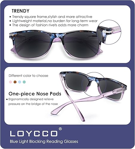 Miniatura 34 de 1/2/4/5 Pack Computer Reading Glasses Blue Light Blocking Readers Spring Hinge for Women Men