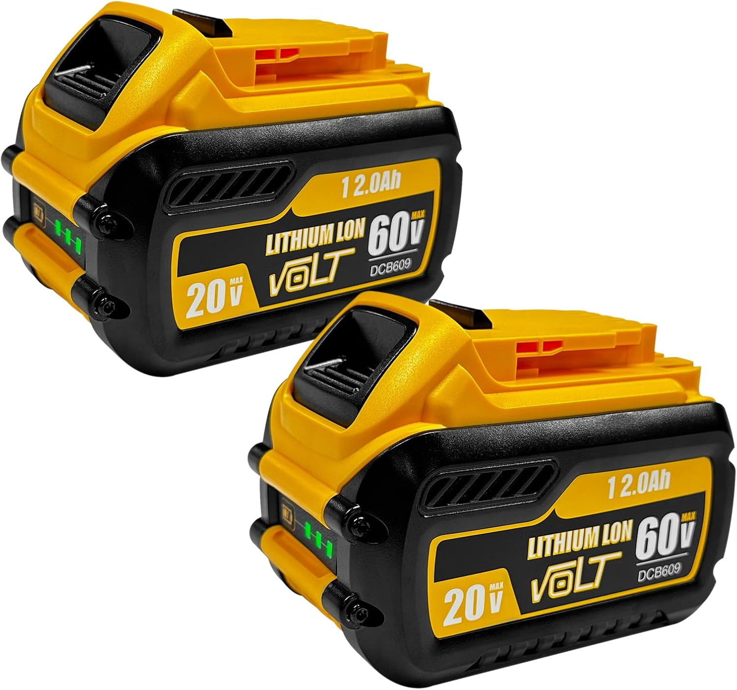 12000mAh Replacement Battery for Dewalt 20V/60V Max Batteries 2 Pack Compatible with Dewalt 20V/60V Cordless Power Tools DCB606 DCB609 DCB612 DCB200 DCB206 DCB207