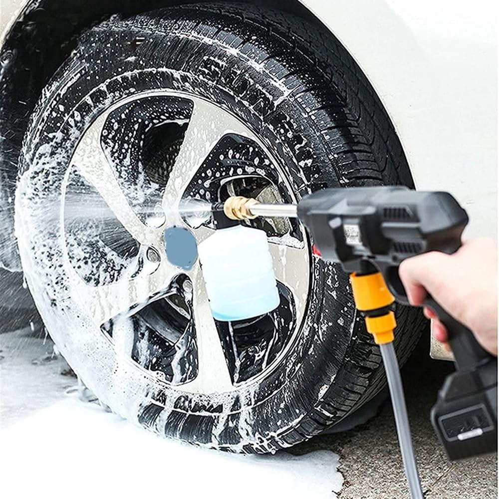 Idropulitrice Elettrica ad Alta Pressione Portatile con 2 Batterie da 48V e Accessori Fresa per Pulizia Auto Giardino e Superfici Esterne
