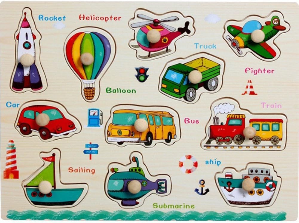 Yosemite Wooden Peg Puzzles Learning Educational Game Toy for Kids