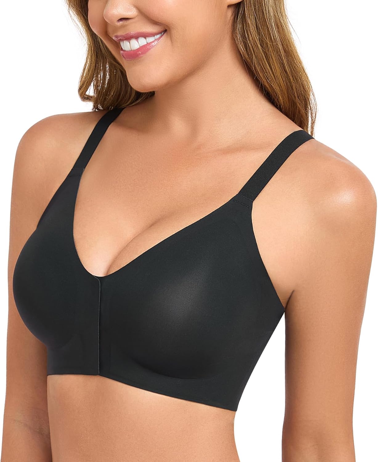 Women's Seamless Front Closure Posture Back Smoothing Wireless Bra