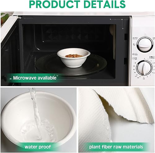 Miniatura 3 de Potchen Paquete de 300 cuencos de papel desechables de calidad, cuencos pequeños de fibra de caña de azúcar, fiestas para helado, frutas, ensalada,