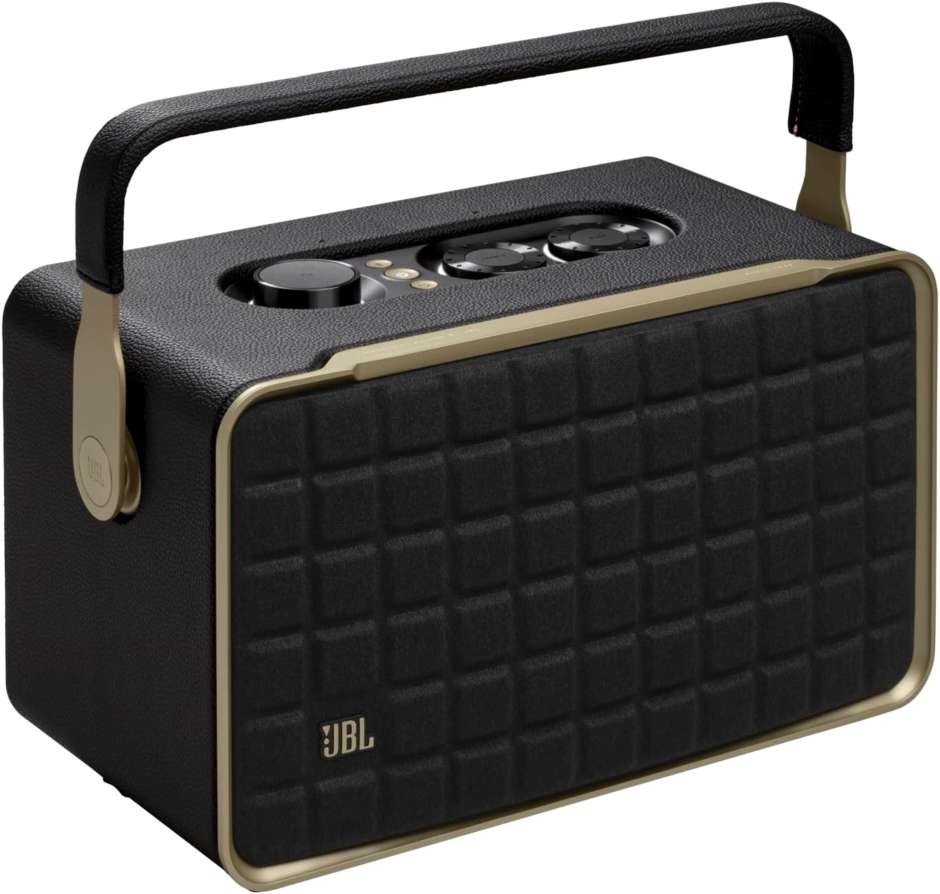 Authentics 300 - Portable Retro-Style Smart Bluetooth Speaker with Powerful Sound, Wi-Fi, and Built-in Battery, JBLAUTH300BLKUK, Black