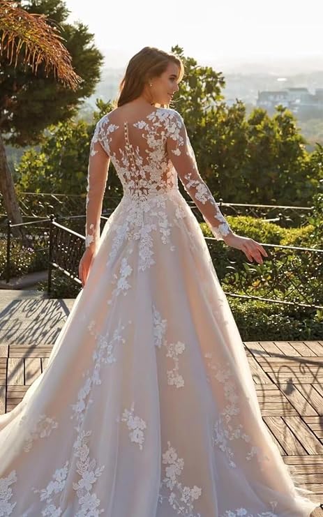 Wedding Dresses for Bride 2026 Boho Beach Long Sleeve Mermaid Lace Satin Bridal Gowns