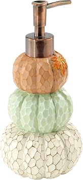Avanti Linens - Soap Dispenser/Lotion Pump, Fall Inspired Bathroom Accessories Grateful Patch Collection