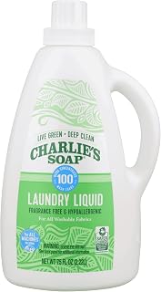 Charlie’s Soap Laundry Liquid (100 Loads, 1 Pack) Baby Gentle 75.0 Fl Oz Natural Deep Cleaning Hypoallergenic Laundry Detergent – Eco-Friendly, Safe and Effective