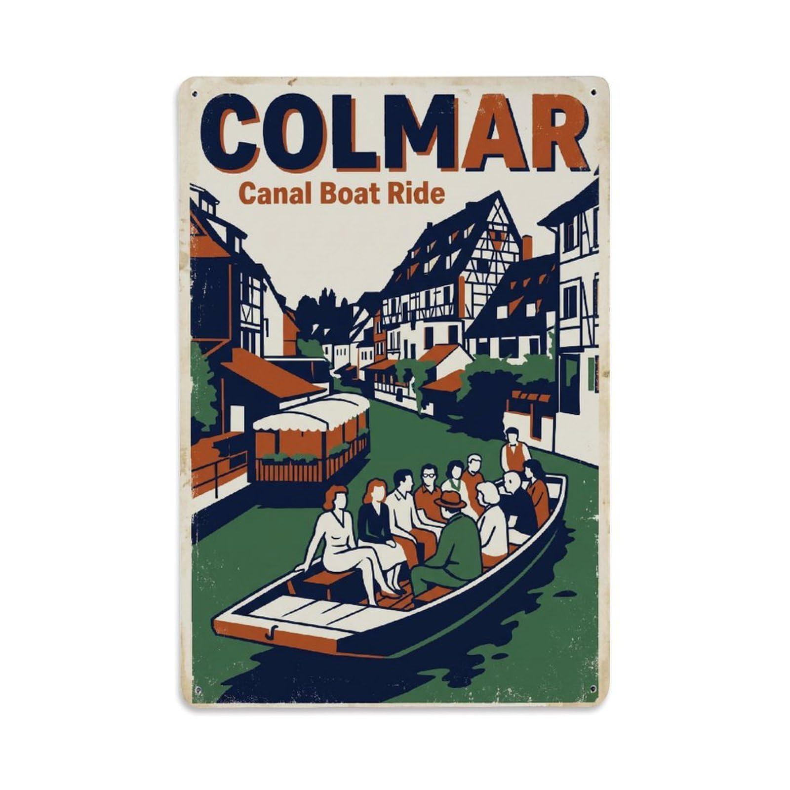 Gead 8X12inch Style Vintage Travel France Boat Metal Tin Sign