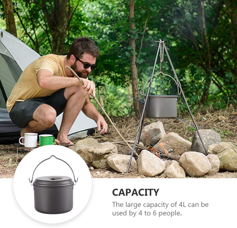 Camping Set 4l Portable Cooking Pot Camping Cookware Set for Outdoor Kitchen Hiking