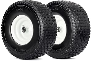 No Flat Lawn Mower Tires - 15x6.00-6 Flat Free Lawn Mower Tire and Wheel