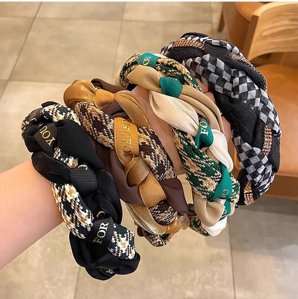 Pmnzdy Örgülü Alın Bandı Geniş Dirndl Geleneksel Saç Takısı Saç Bandı Dolgulu Düğümlü Saç Bantları Vintage Kaymaz Saç Bandı Kumaş Saç Bandı Saç Bandı Aksesuarı1#