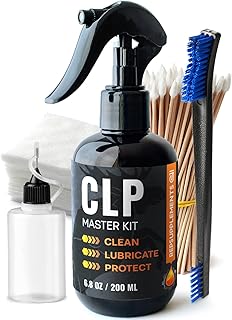 Gun Cleaning Oil Kit 3-in-1 Cleans, Lubes, Protects - 6.8 Oz Sprayer Gun Oil Cleaner and Lubricant, Needle Oiler, Cleaning Patches, Cleaning Swabs and Brush - Gun Oil and Cleaning Kit