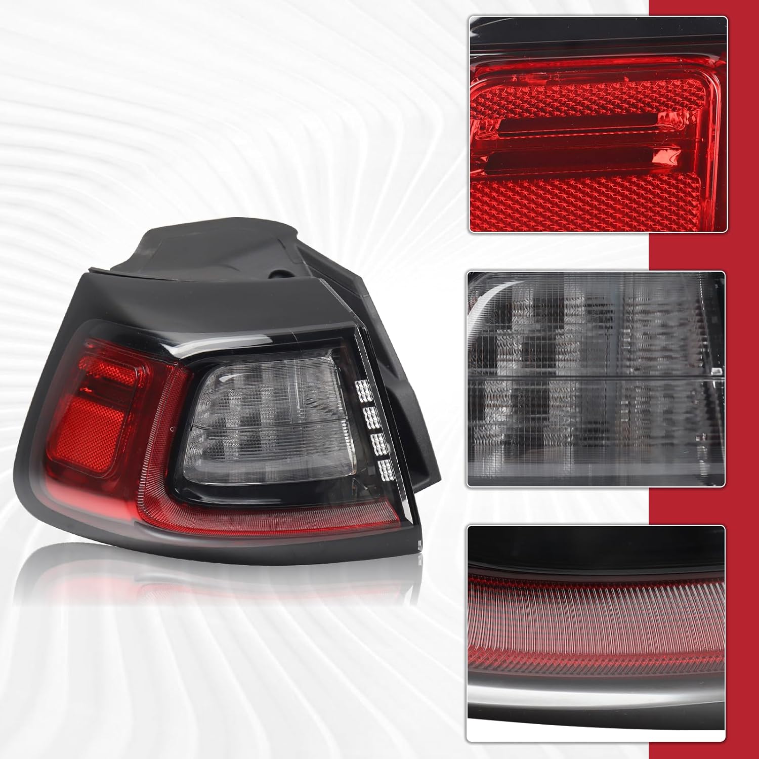 LED Type Outer Tail Light Lamp Assembly Compatible for 2019-2023 Jeep Cherokee Left Driver Side