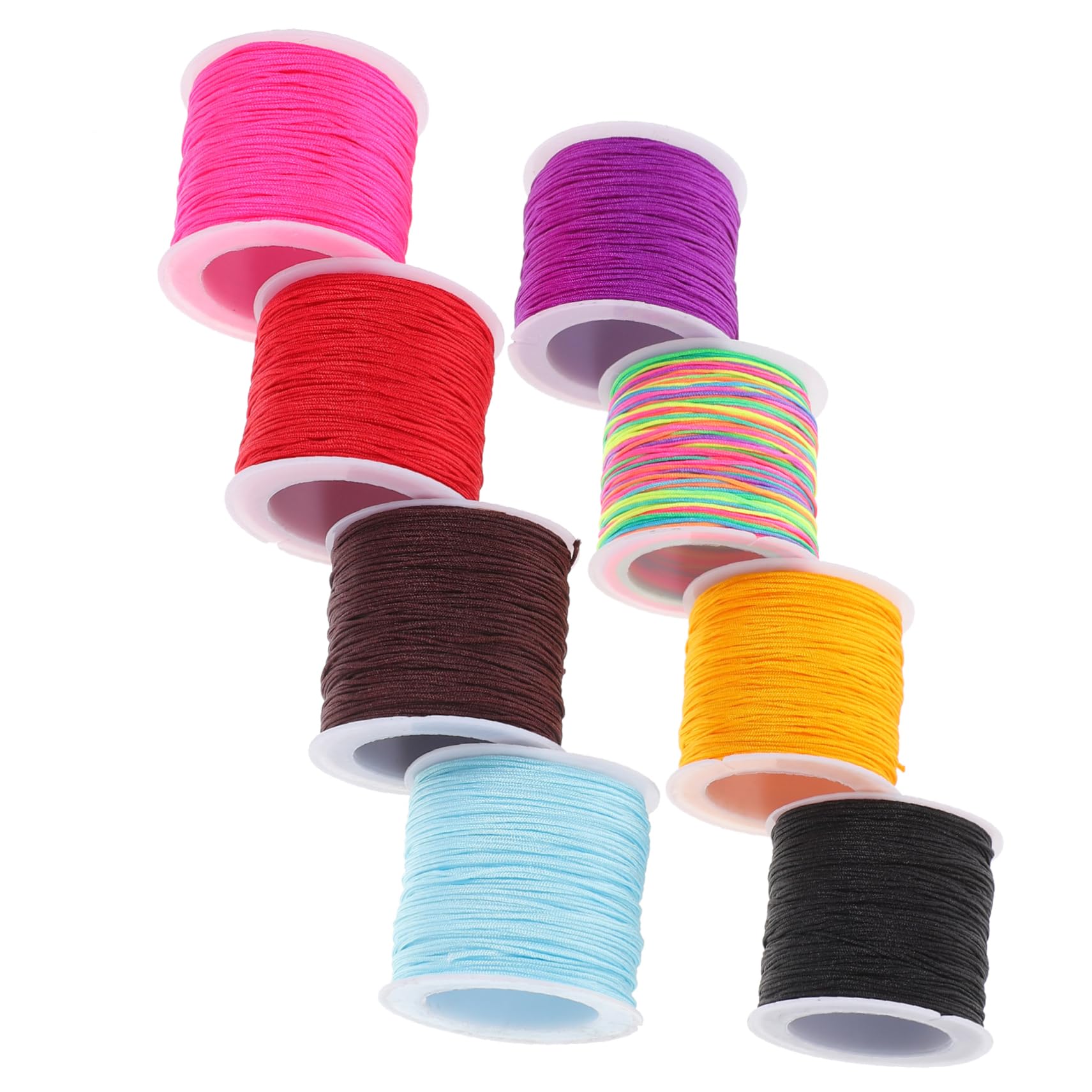 Cuerda Trenzada Hilo De Ganchillo para Tejer Hilo De Tejer De Colores Hilo De Bordar DIY Manualidades Cuerda Hilo De Frivolité Hilo para Tejer Nylon 8 Rollos*4