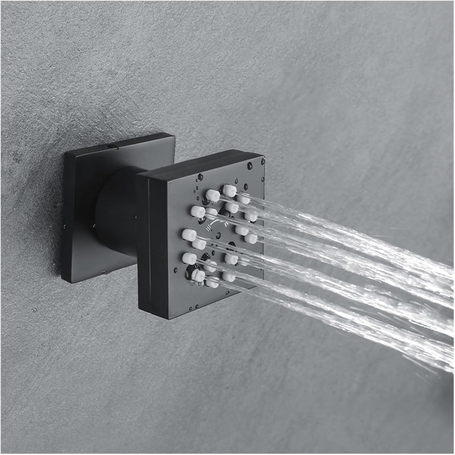 WHLTYH 2 Functions Solid Brass Body Shower Spray Jets Concealed Square Sprayer Set Saving Water Massage Jet System Black Gold (Color : Brushed Gold 1PCS)