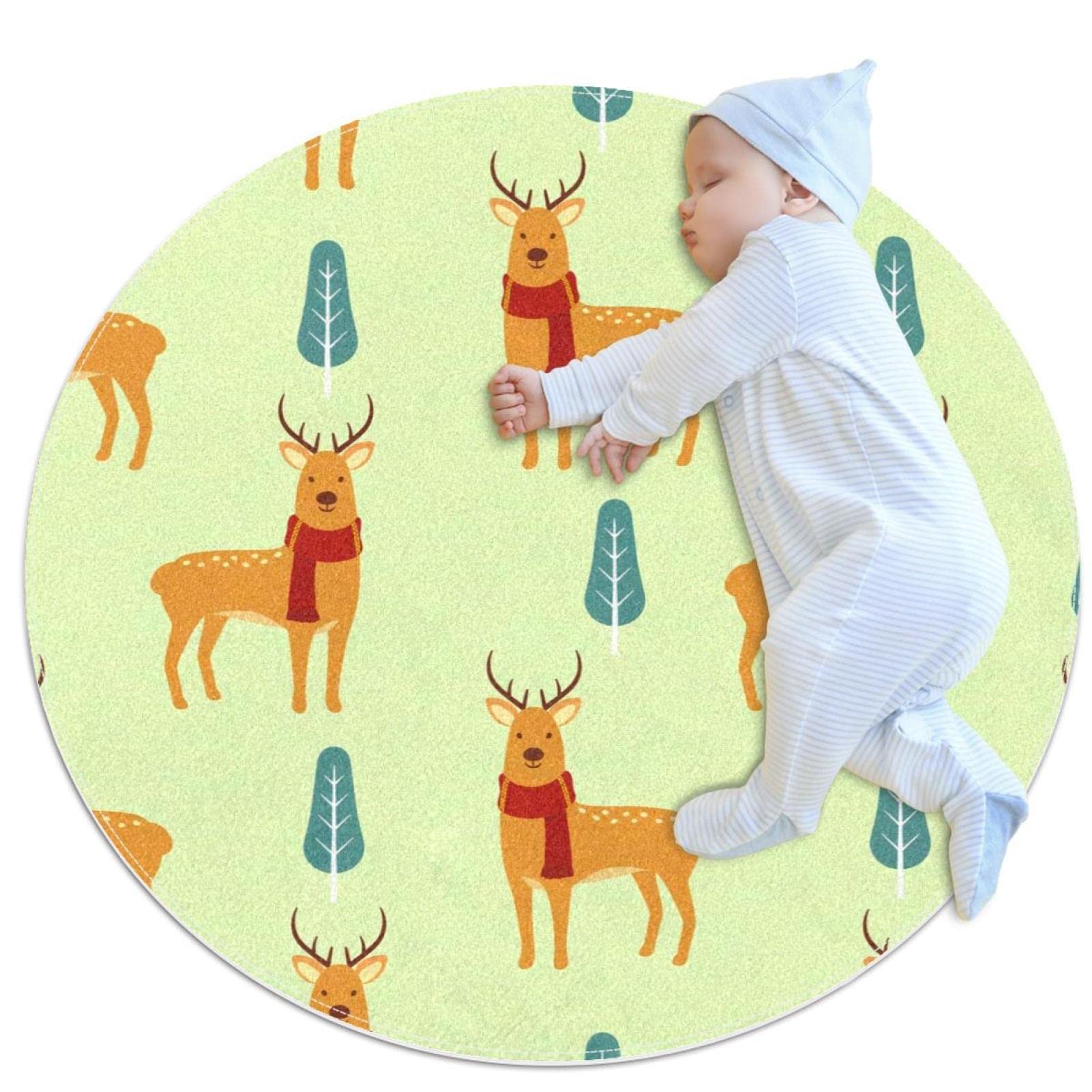 Alfombra de juego infantil de ciervo para decorar cuartos infantiles y rincones de lectura