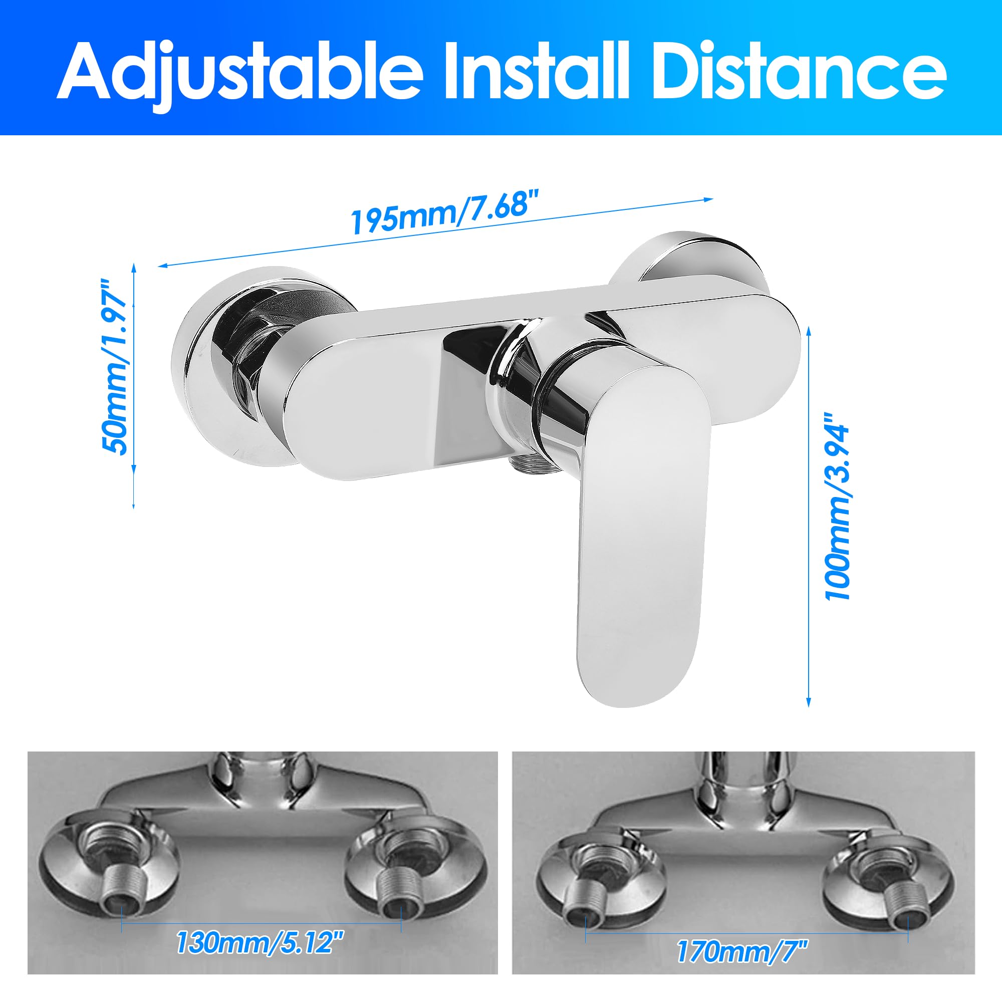 MEKOTRIN Shower Mixer Valve Wall Mounted - Image 2