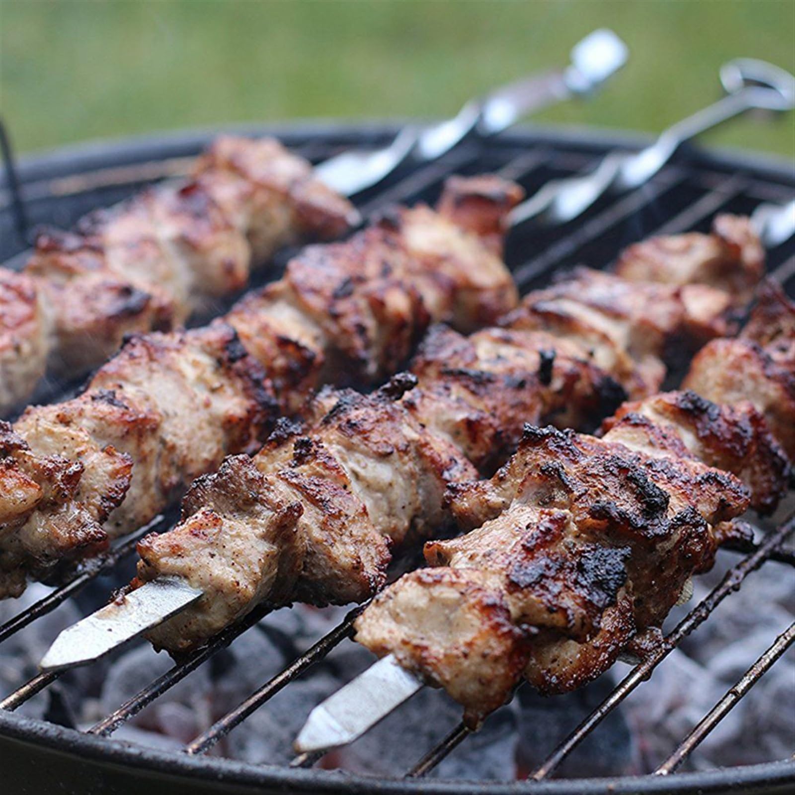 Brochetas de Kebab, brochetas Carne for Barbacoa, trozos, palitos Asar Acero Inoxidable for, Picnic al Aire Libre(10 Pcs)
