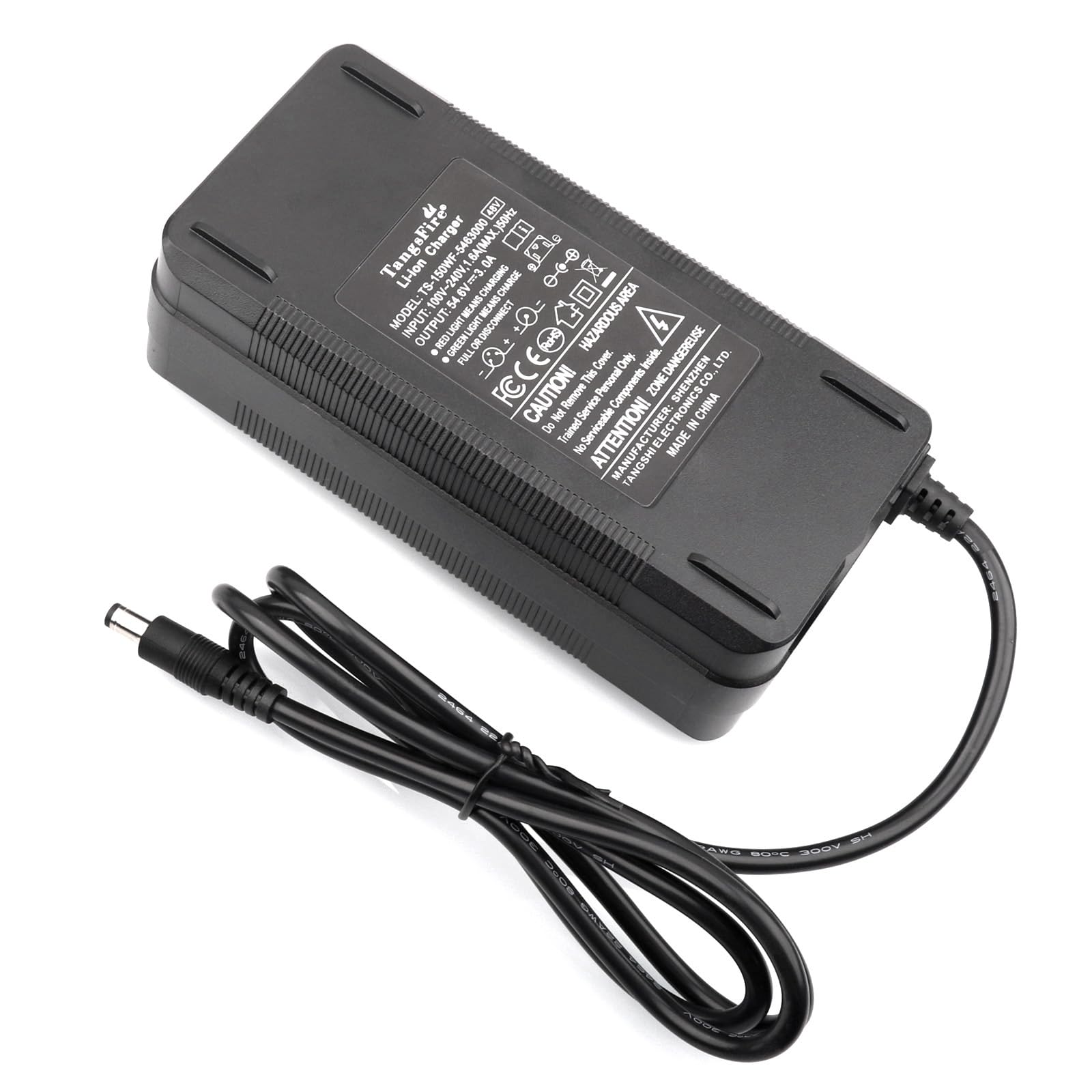 Caricabatterie 54,6 V 3 A per batteria agli ioni di litio 13S 48 V caricatore per batteria al litio bicicletta elettrica DC 5,5 x 2,1 mm