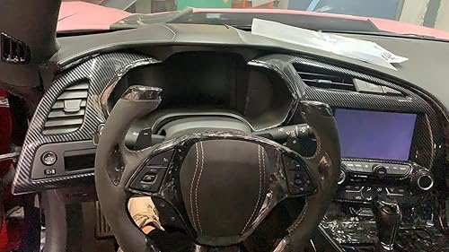 Miniatura 5 de para C7 Corvette Rejilla de Salida de Aire de Control Central de Fibra de Carbono Accesorios de Cubierta para 2014-2019 Chevrolet Corvette C7