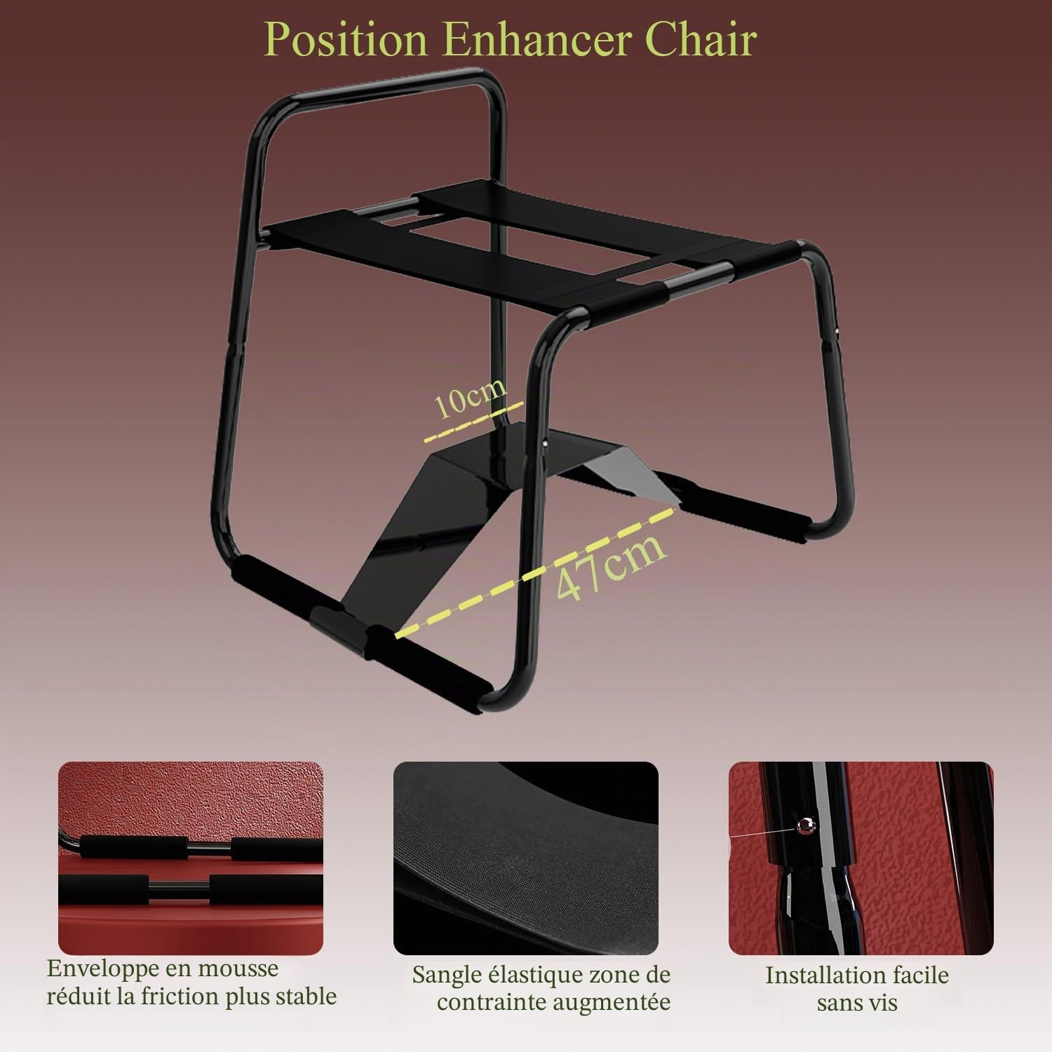 Sexmöbel - Positions de chaise sexuelle - Chevaux à bascule - Fauteuil sexuel - Chaise érotique - Bondage - Position maître - Jouet sexuel pour couples