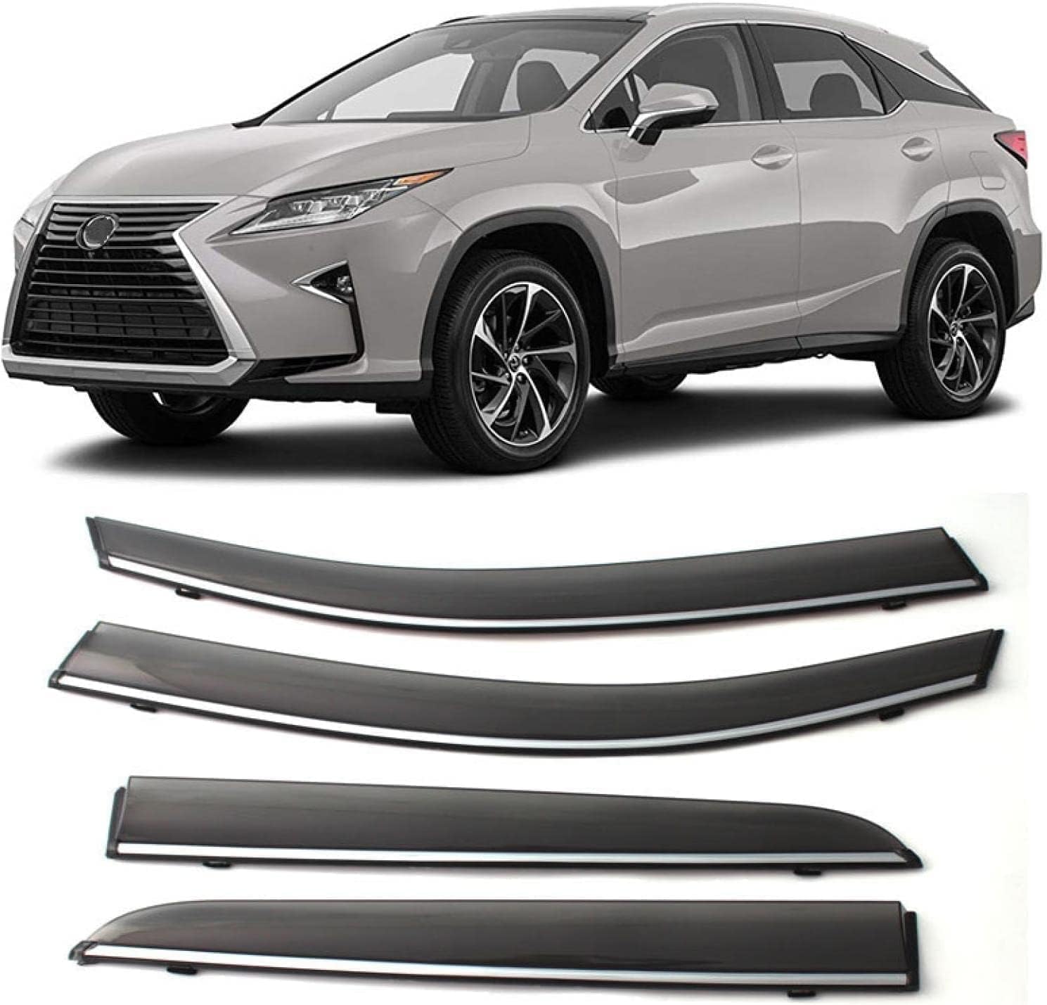 PANXUC Car Wind Deflectors for Lexus RX RX270 2016-2020, Side Window Wind Rain Deflector Window Visor Sun Rain Guard Smoke Guards