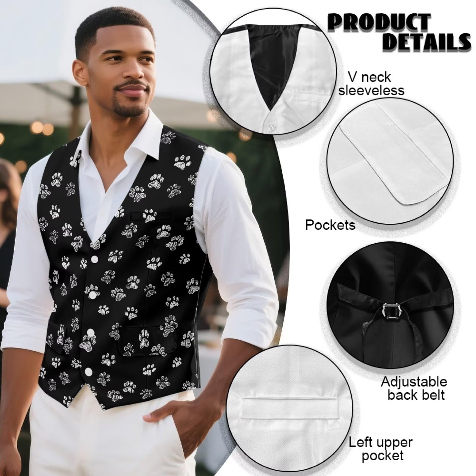 Chaleco de traje para hombre, para negocios, formal, sin mangas, cuello en V, para bodas, fiestas, tallas S-4XL