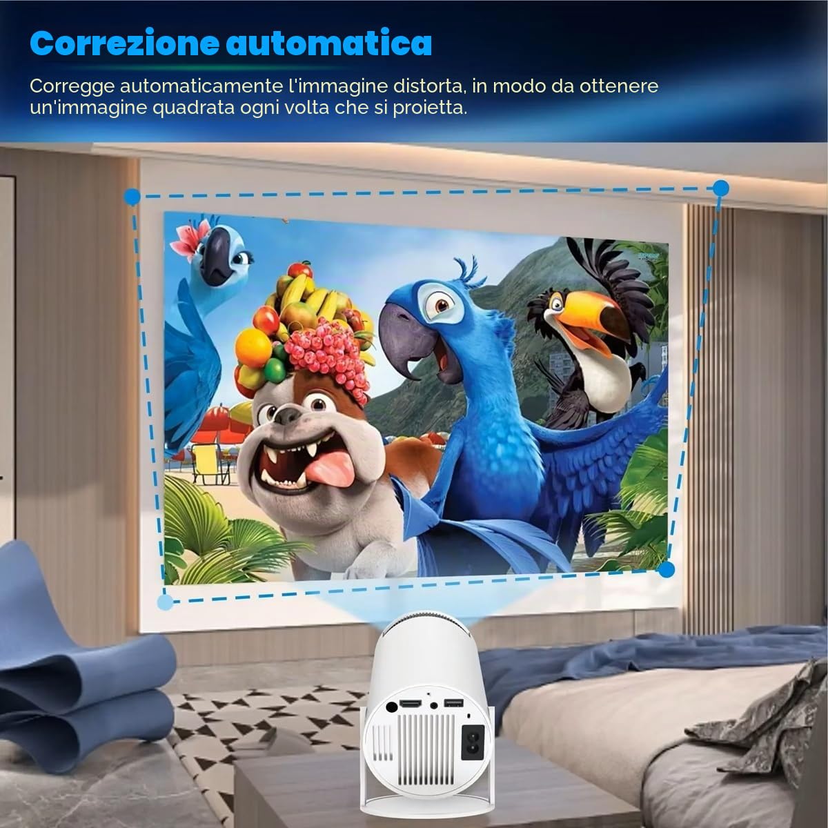 Console per videogiochi retrò Mini proiettore intelligente portatile Proiettore domestico Sistema Android11 ​​1080P 64 GB Giochi per regali