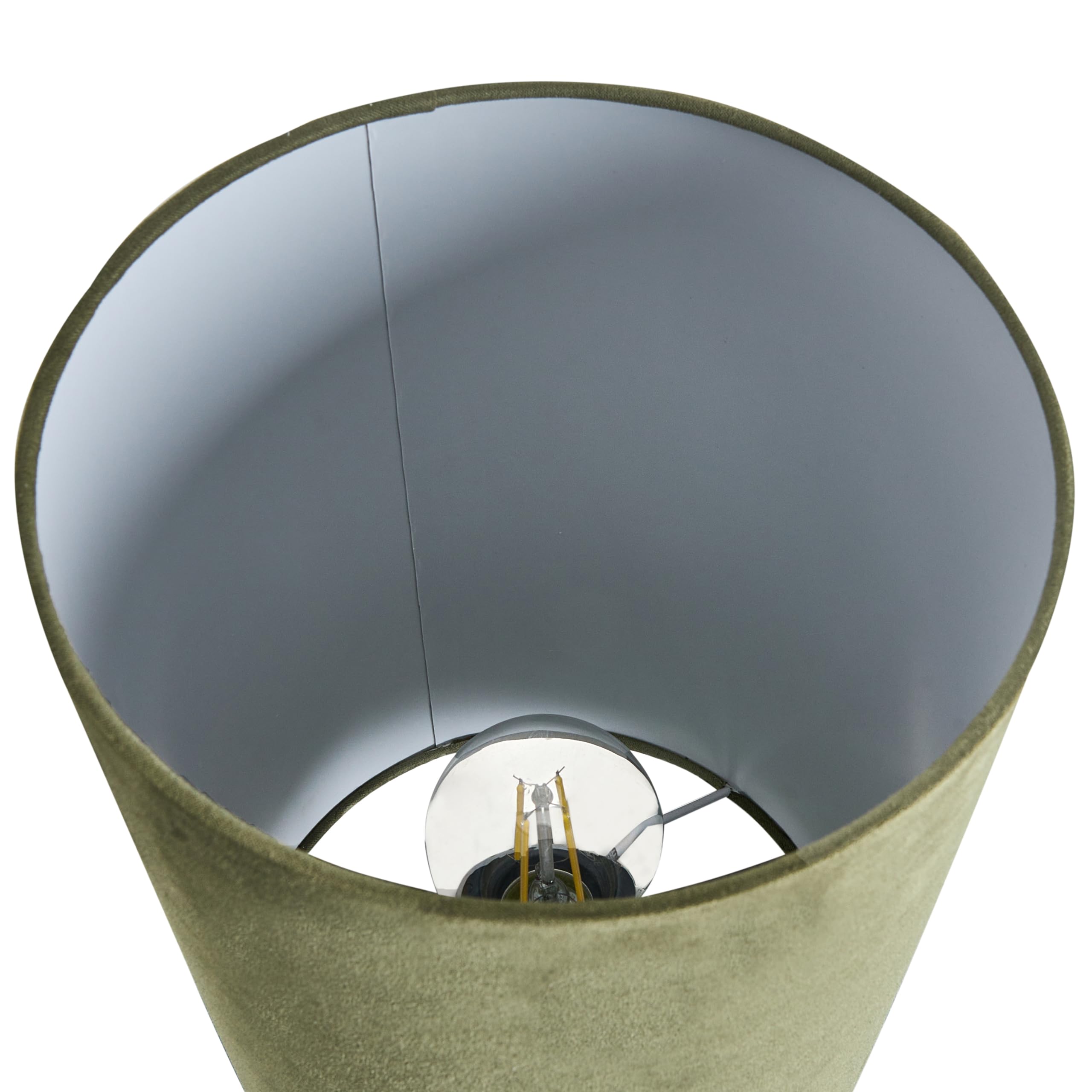 Beliani Tischlampe Keramik Vasenform grün mit Schirm Kunstwildleder Trommelform Oteros