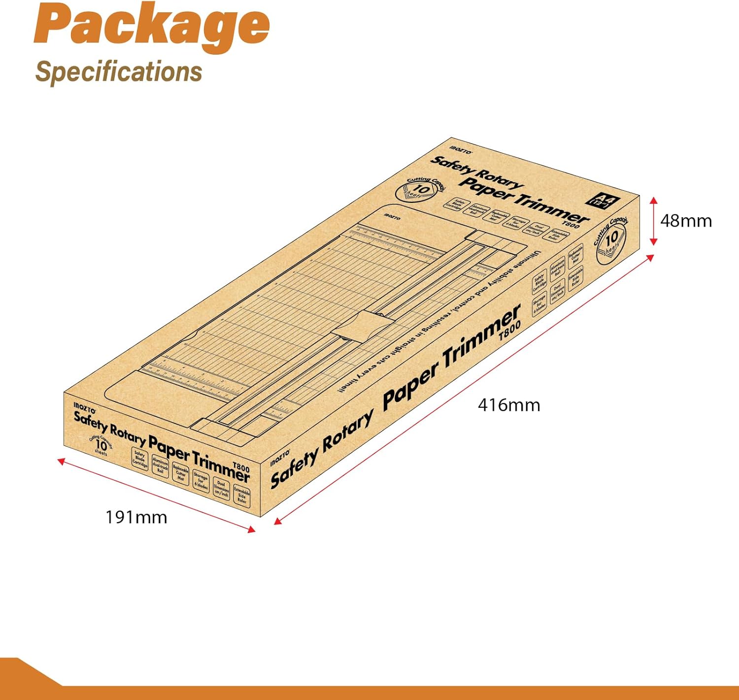 12" Portable Paper Cutter with Safety Guard for Precise Trimming of A4 Paper, cardstock & Photos. Ideal for Scrapbooking & Invitations. Includes 6 Blades & Storage. (Pink)